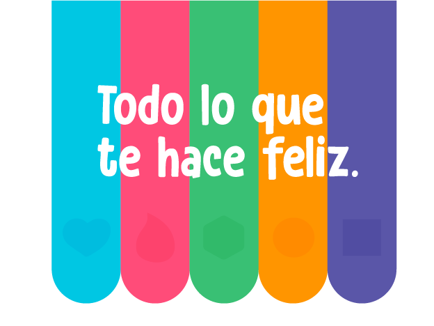 Sistema de color de Zangó con el mensaje Todo lo que te hace feliz